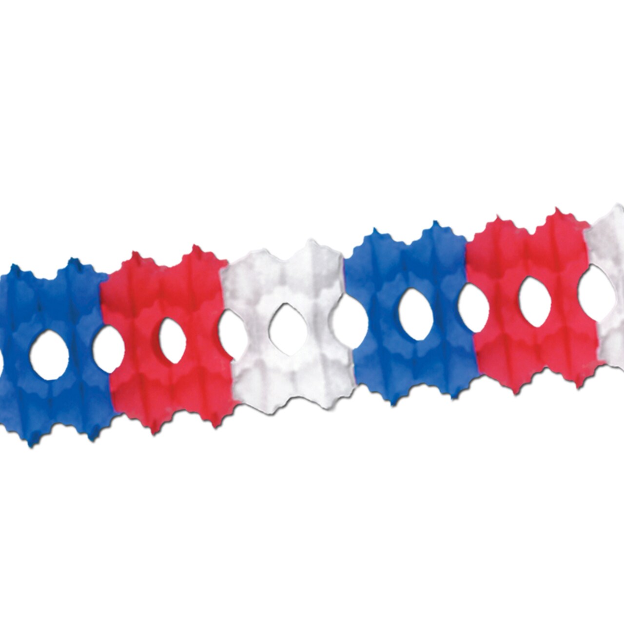 Beistle 5½in. x 12Feet Standard Arcade Garland - Red, White and Blue - 12 Pack